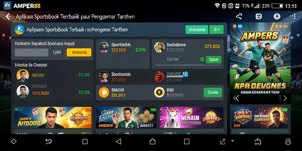 Tampilan antarmuka pengguna AMPER88 saat bermain Sportsbook.