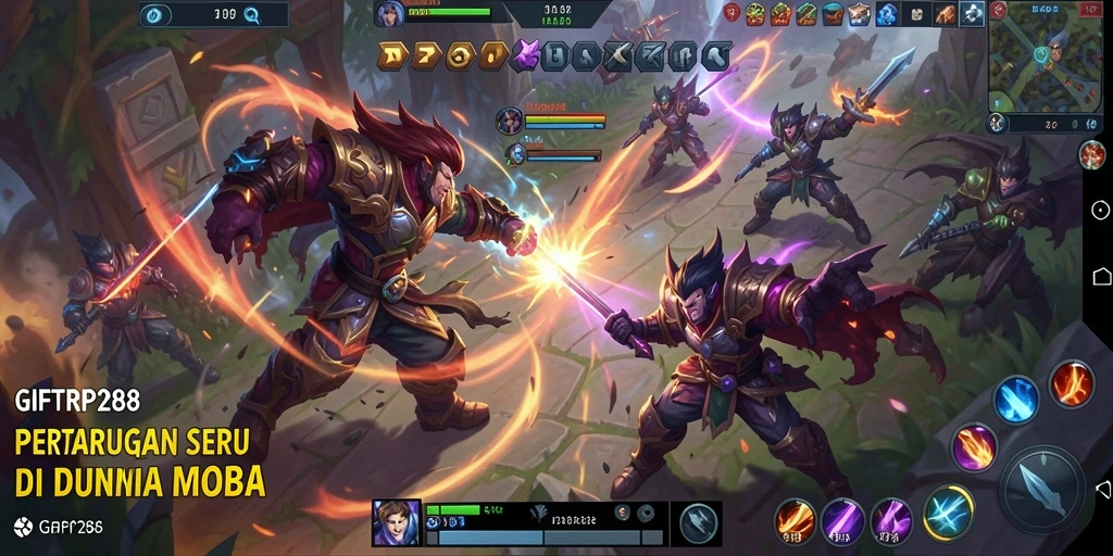 Tangkapan layar dari gameplay seru di GIFTRP288 menunjukkan pertarungan intens.