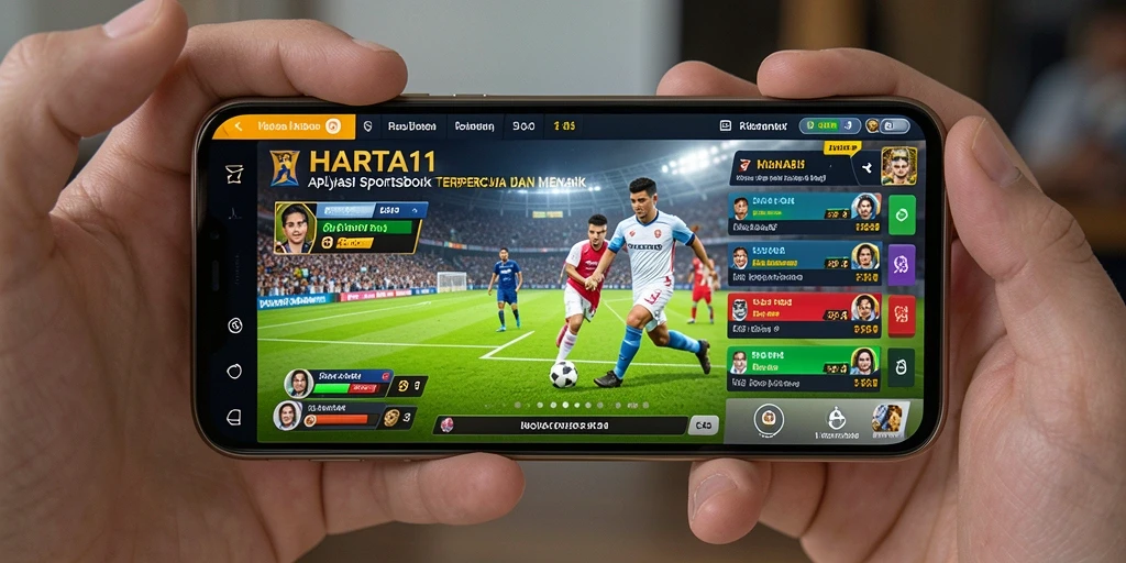 Screenshot HARTA11 menampilkan antarmuka taruhan olahraga yang interaktif.