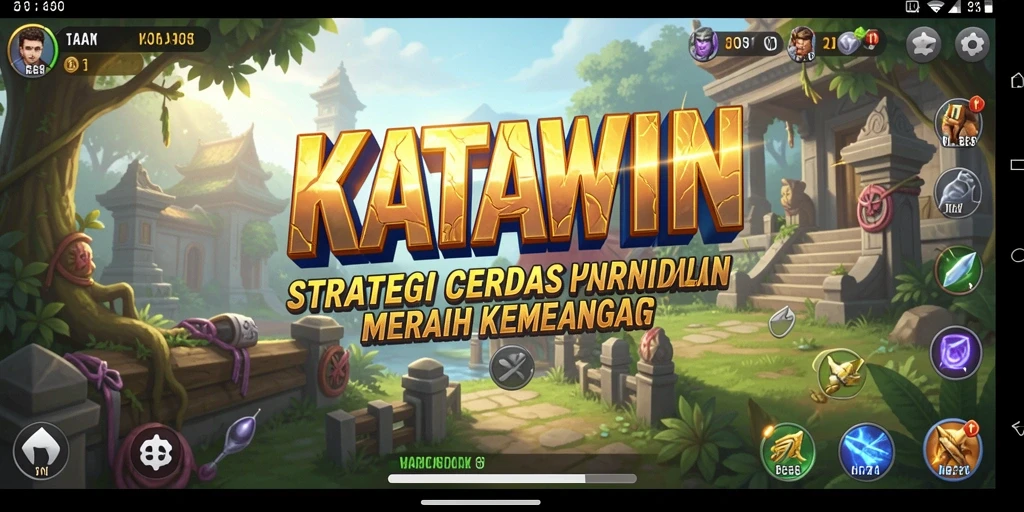 Tampilan gameplay yang mendebarkan dan strategis dalam KATAWIN.