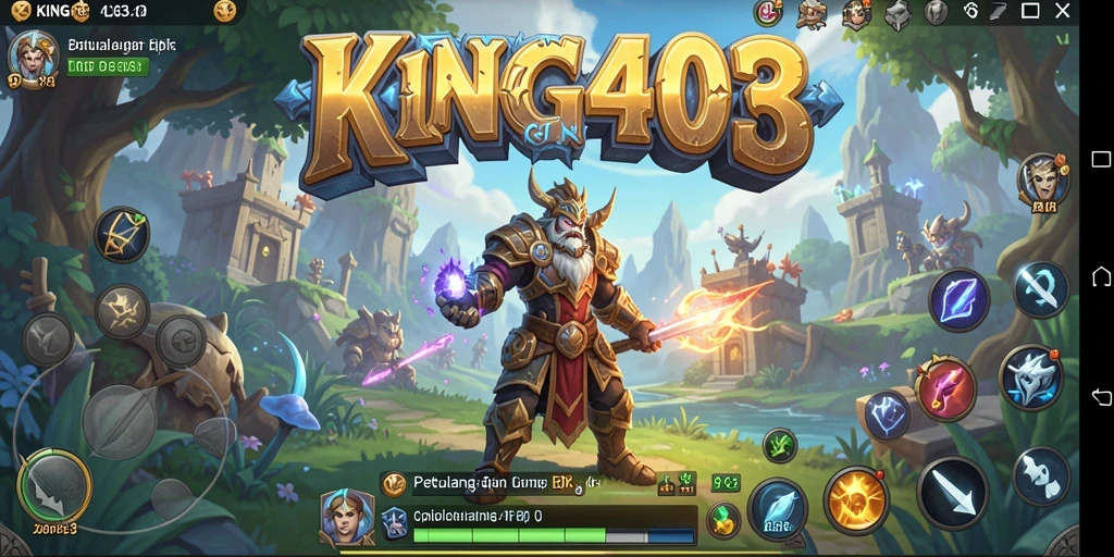 Tangkapan layar utama KING403 menunjukkan aksi bertempur yang intens dalam dunia RPG.