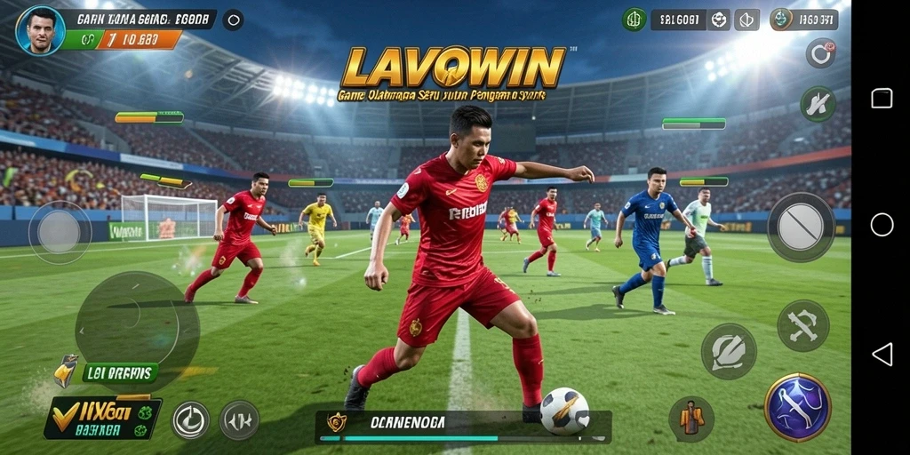 Screenshot LAVOWIN menampilkan gameplay olahraga yang menarik.