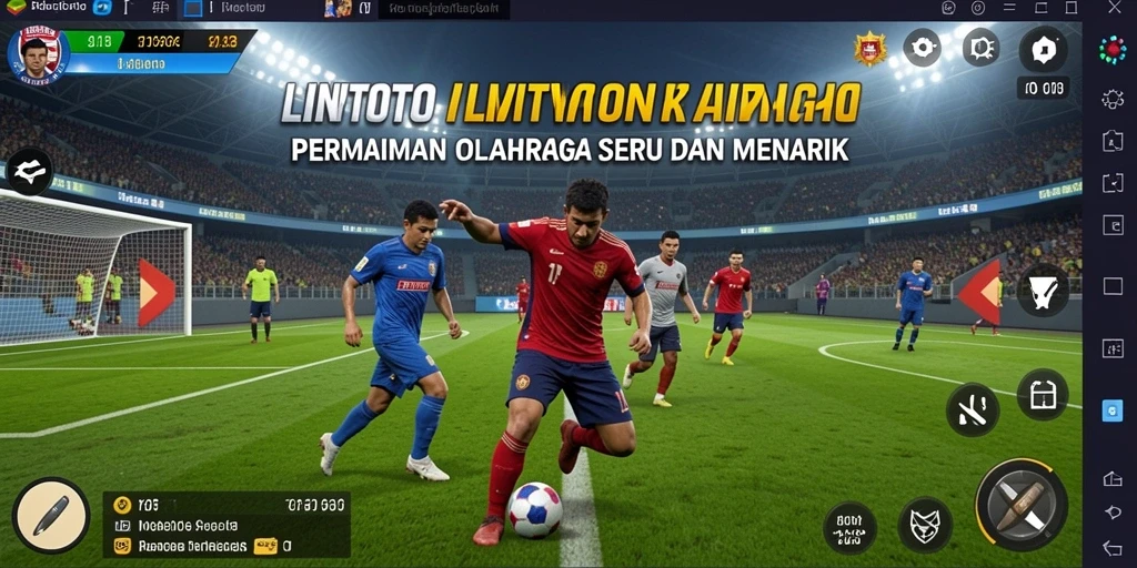 Tampilan gameplay seru LINITOTO yang menampilkan aksi olahraga.