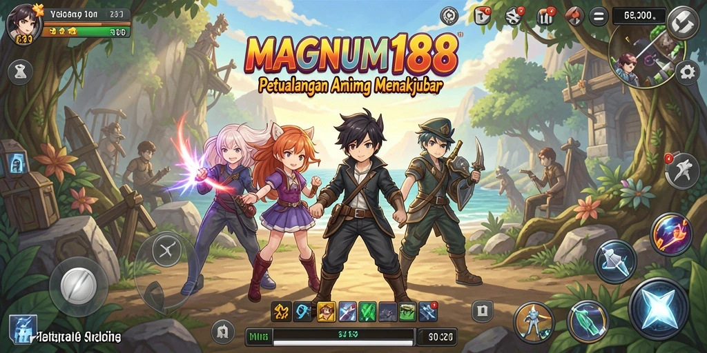 Tampilan gameplay MAGNUM188 yang penuh warna dan dinamis.