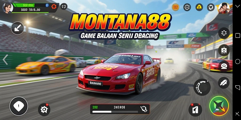 Tampilan gameplay balapan seru dalam MONTANA88 yang penuh aksi.