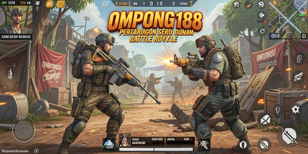 Screenshot gameplay OMPONG188 yang seru dan mendebarkan saat bertarung di arena.